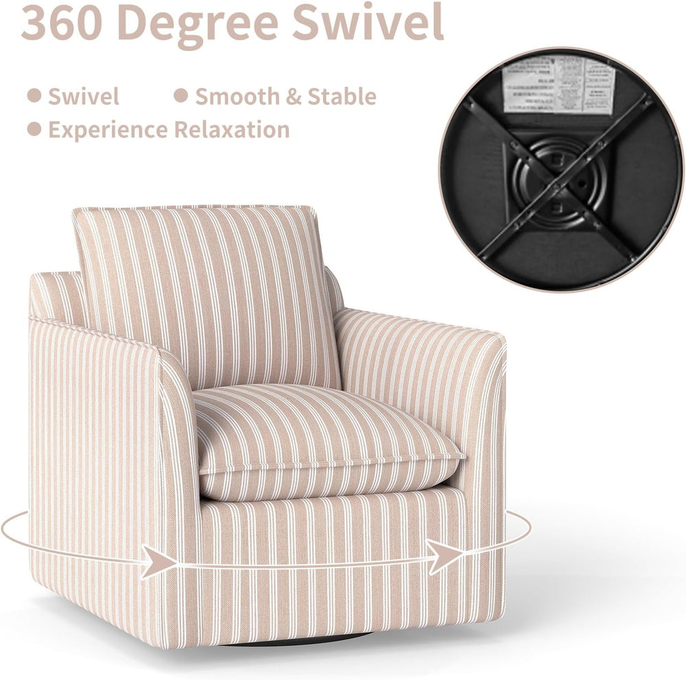 INZOY Swivel Accent Chair with Thick Padded Backrest Cushion, Swivel Reading ...