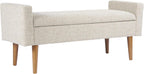 HomePop Fulton 48" Storage Bench - Textured Cream Fabric