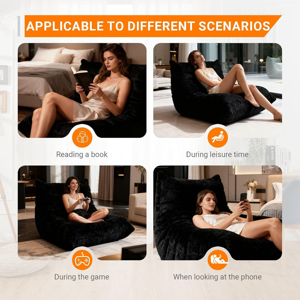 Bean Bag Chair for Adults, Comfy Chairs for Bedroom, Memory Foam Chair Readin...
