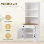 Farmhouse Storage Cabinet, Modern Kitchen Pantry Cabinet with Adjustable Shelves, 5 Tier Bookshelf for Living Room,for Kitchen Home