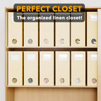 SpaceAid 12 Pack Bed Sheet Organizers and Storage, Foldable Organizer for Linen Closet, Set Folder Keeper With Window XL (Queen & King Size) Bedding Container (Beige)