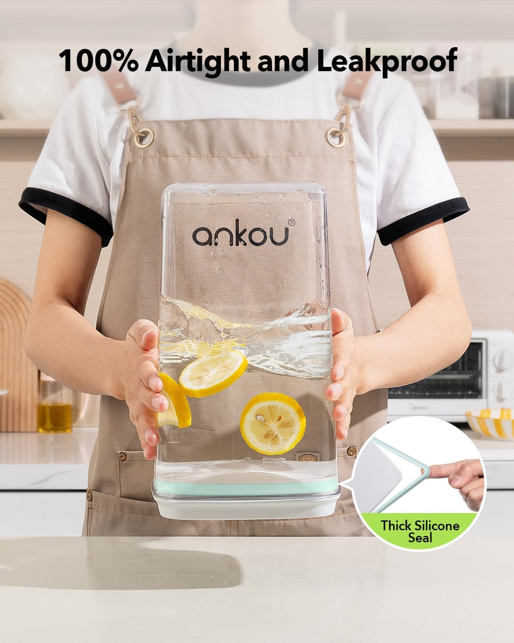 Airtight Pop Food Storage Container with Lid & 130ml Scoop, 4L/4.2qt BPA-Free Cereal, Rice, Flour, Pasta & Snack Container, Stackable & Durable,Kitchen Pantry Organizer