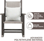 Wicker Outdoor Rocking Chair Set of 2 for Adult, Dark Brown | Durable HDPE frame with woven seat and back, weather-resistant, ideal for porch, patio, garden, lawn, balcony and outdoor use