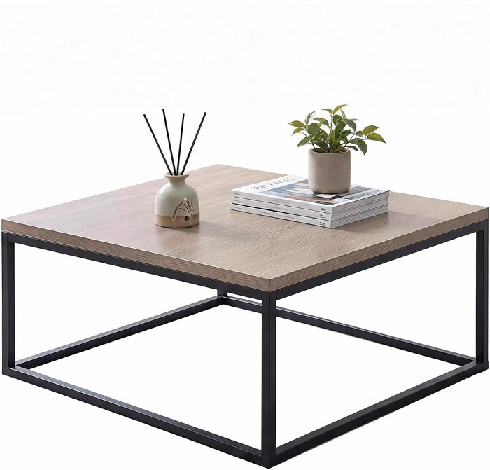 CENSI 30" Square Coffee Table, Gray Wash Oak