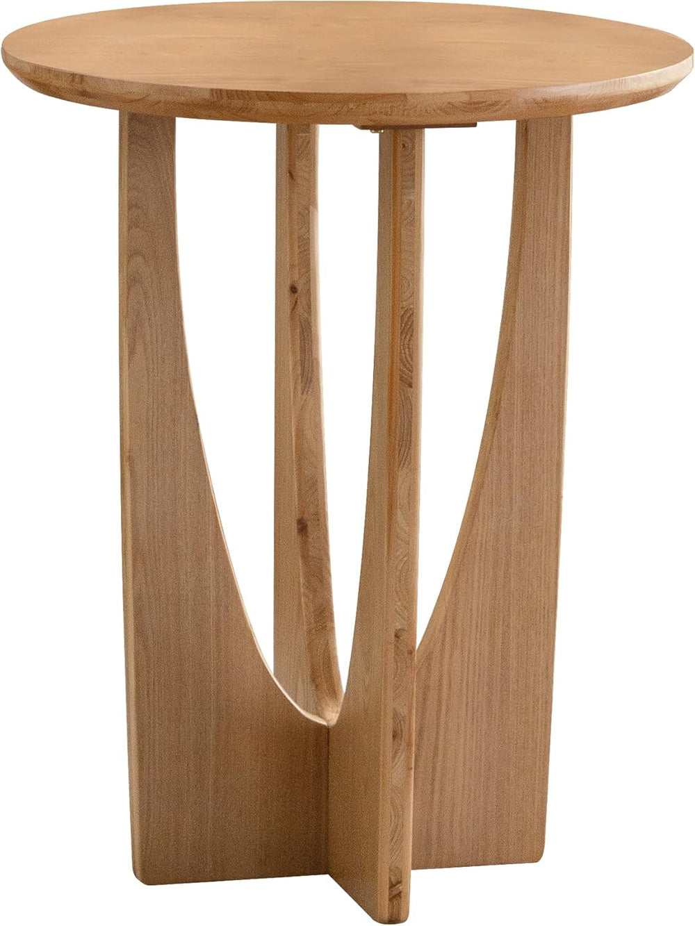 Wood Side Table, Modern Round End Table with Curved Leg, Mid-Century 24.80&qu...