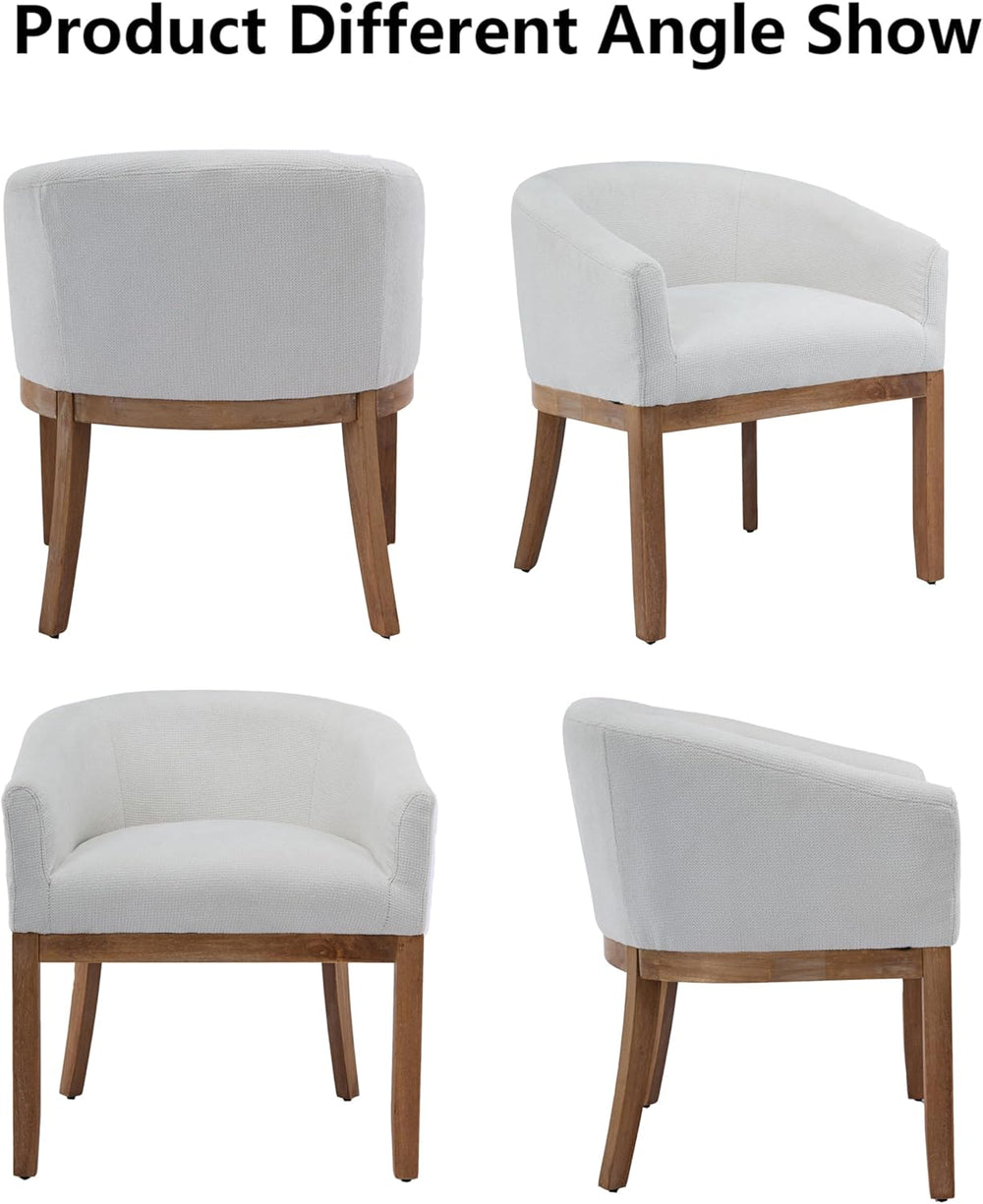 Upholstered Solid Wood Dining Chair,Neutral Linen Fabric Side Chairs for Kitc...