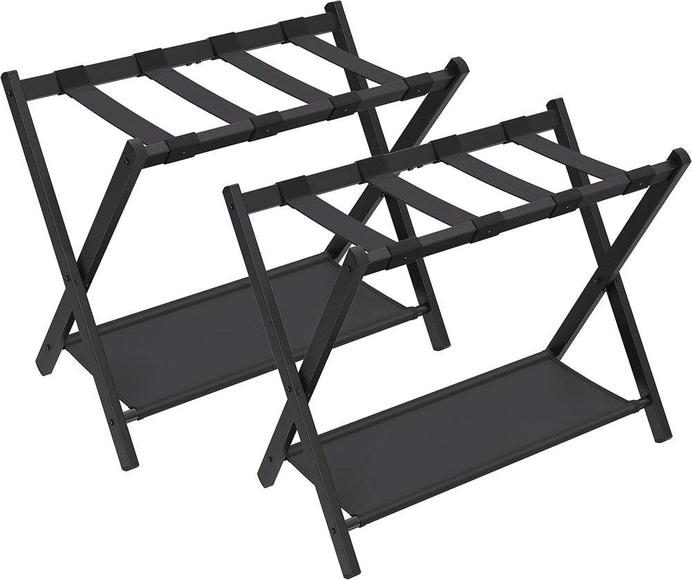 SONGMICS Luggage Racks for Guest Room, Set of 2, Suitcase Stand with Storage ...