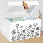 100% Solid Wood Tampon Holder Box with Lid, Copper Leather Pull, Absolute Real Wood Bathroom Decorative Box for Feminine Product Storage and Accessories such as Tampons, Cotton Balls, Gifts for Women