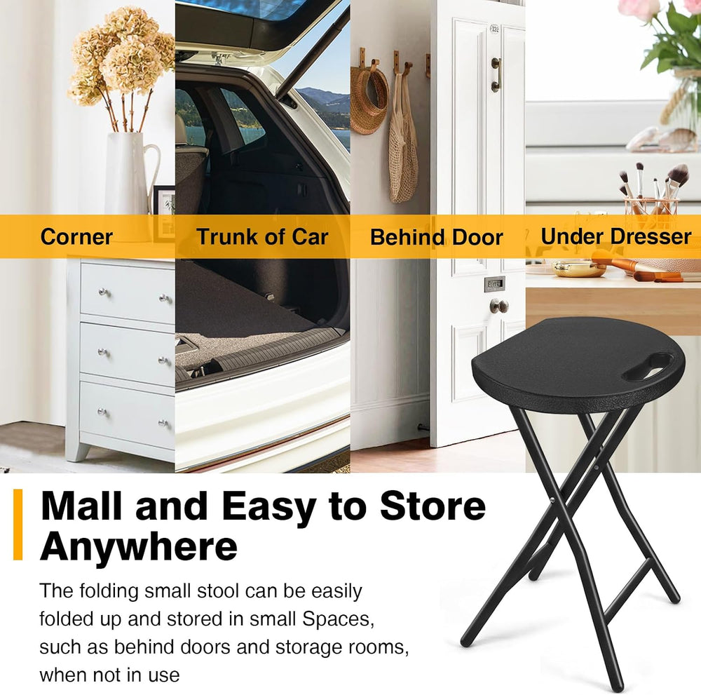 Portable Folding Chair with Handle, Heavy Duty Round Fold Stool Chair | 500lb...