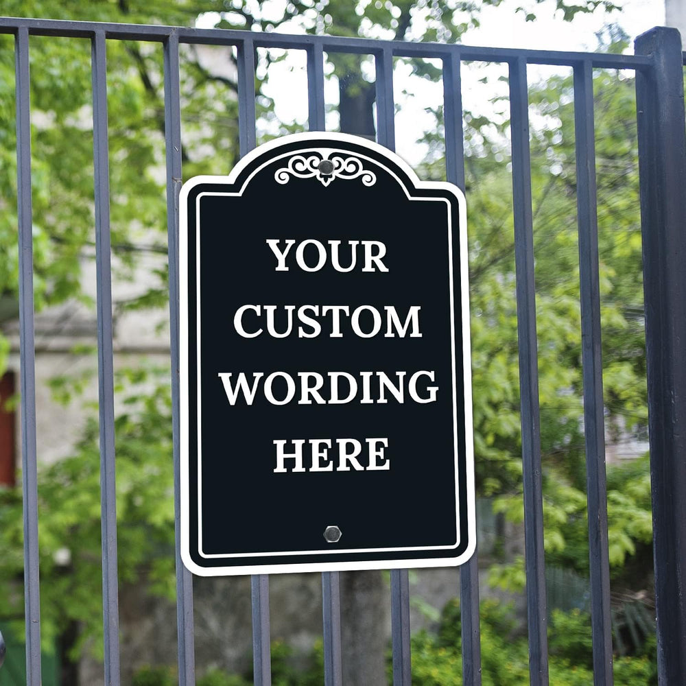 Custom Indoor/Outdoor Decorative Sign,Custom Personalized Black Sign, 12x18 I...