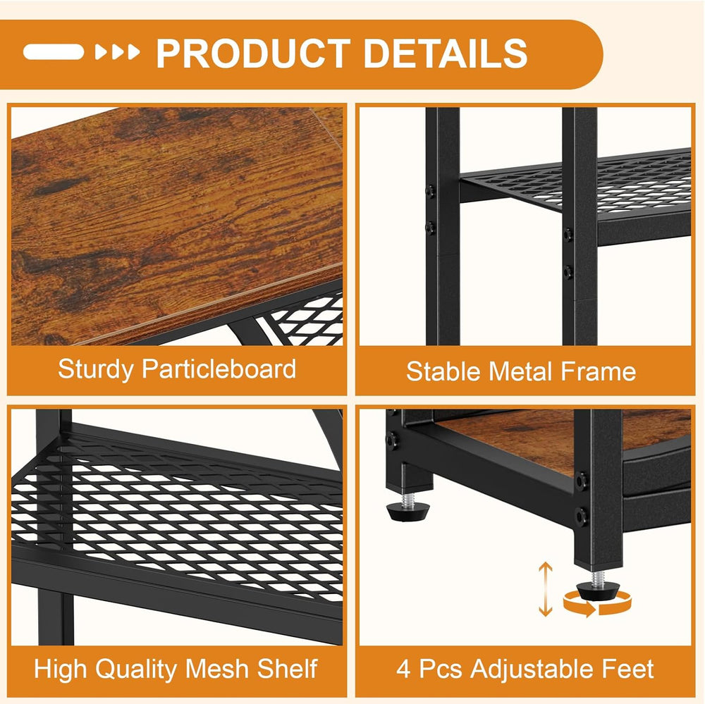 Snughome Entryway Table, Narrow Console Table, Industrial Sofa Table with 5 T...