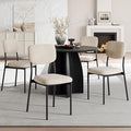 Modern Dining Chairs Set of 4, Stackable Upholstered Dining Room Chairs, Kitchen Chairs w/Soft Velvet Backrest & Sturdy Metal Legs for Living Room, Restaurant, Cream Beige