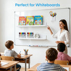 2 Pack 13.5" Metal Magnetic Bookshelf for Whiteboard, Strong Reusable Magnetic Display Shelf, Holds up to 12 lbs, Storage Organizer for Classroom, Kids Room, Office, Kitchen & Garage
