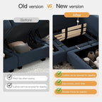 Belffin Modular Sectional Sofa with Storage Chaises Sectional Sleeper Sofa Couch 8 Seat Sectional Bed Blue