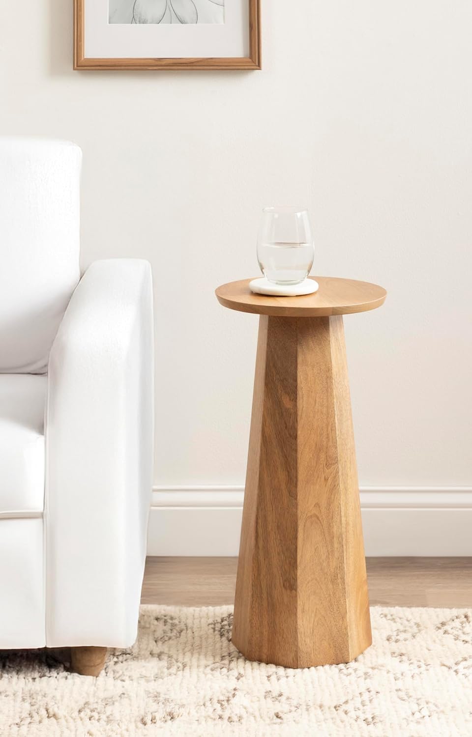 Kate and Laurel Hemingson Modern Mango Wood Round Drink Table, 10 x 10 x 22, ...