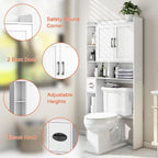 Over The Toilet Storage Cabinet, Farmhouse Storage Cabinet Over Toilet with Barn Door，Home Space-Saving Toilet Rack, for Bathroom, Restroom, Laundry