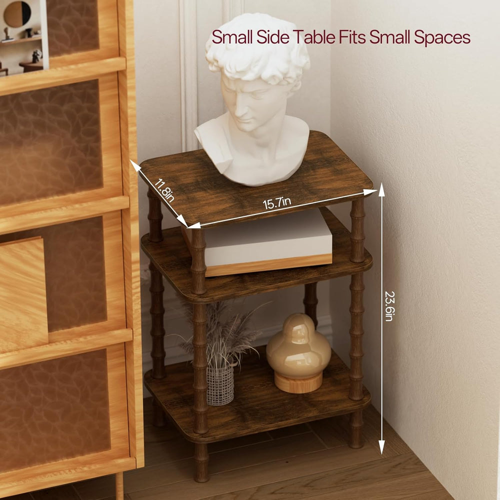Side Table,Living Room End Tables with 3-Tier,Small Nightstand Table for Smal...