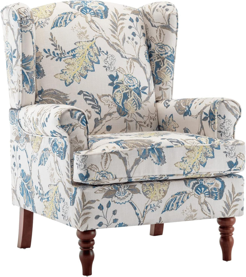 EROMMY Floral Accent Chair, Comfortable High Back Upholstered Armchair with S...