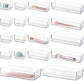 STORi SimpleSort 18-Piece Stackable Clear Drawer Organizer Set | Multi-size Trays | Makeup Vanity Storage Bins and Office Desk Drawer Dividers | Made in USA