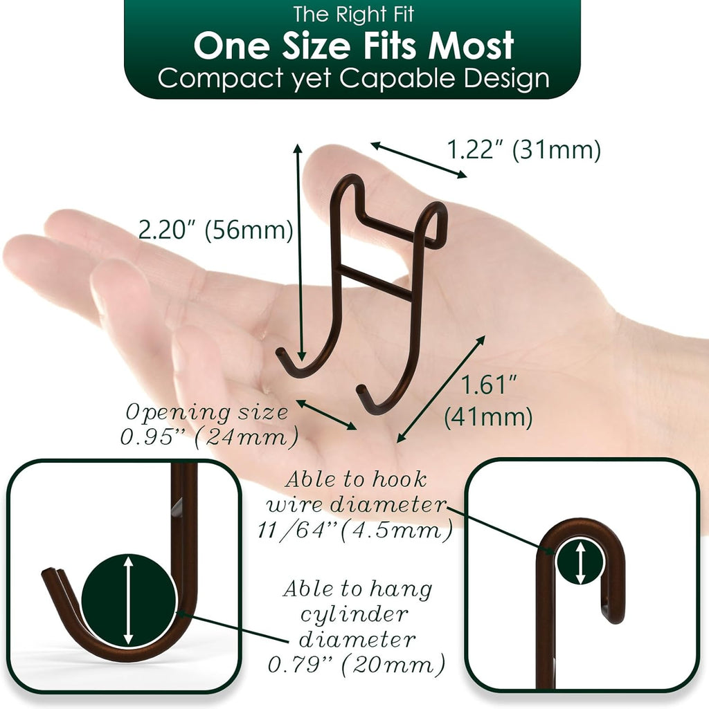 Bronze Shower Caddy Hooks - Razor Hanger and Shelf Hooks for Loofah - 2 Pack