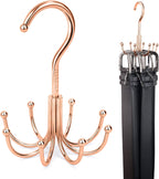 ZEDODIER Belt Hanger, Belt Rack Closet Accessories Organizer, Maximum 24 Storage Capacity, Hanging Holder Storage Hook for Belt, Bra, Tank Top, Tie, Scarf, Purse, Rose Gold