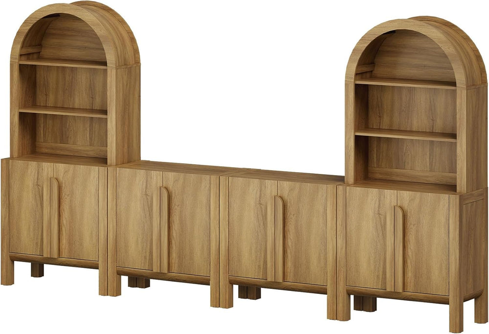 WAMPAT 6 in 1 Large 71" Tall Arched Cabinet with Doors, Modern Farmhouse...