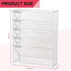 Hanging Wall File Organizer 6 Tier Wall Mounted File Holder Document Wall Organizer Magazine Organization for Office Home, Silver