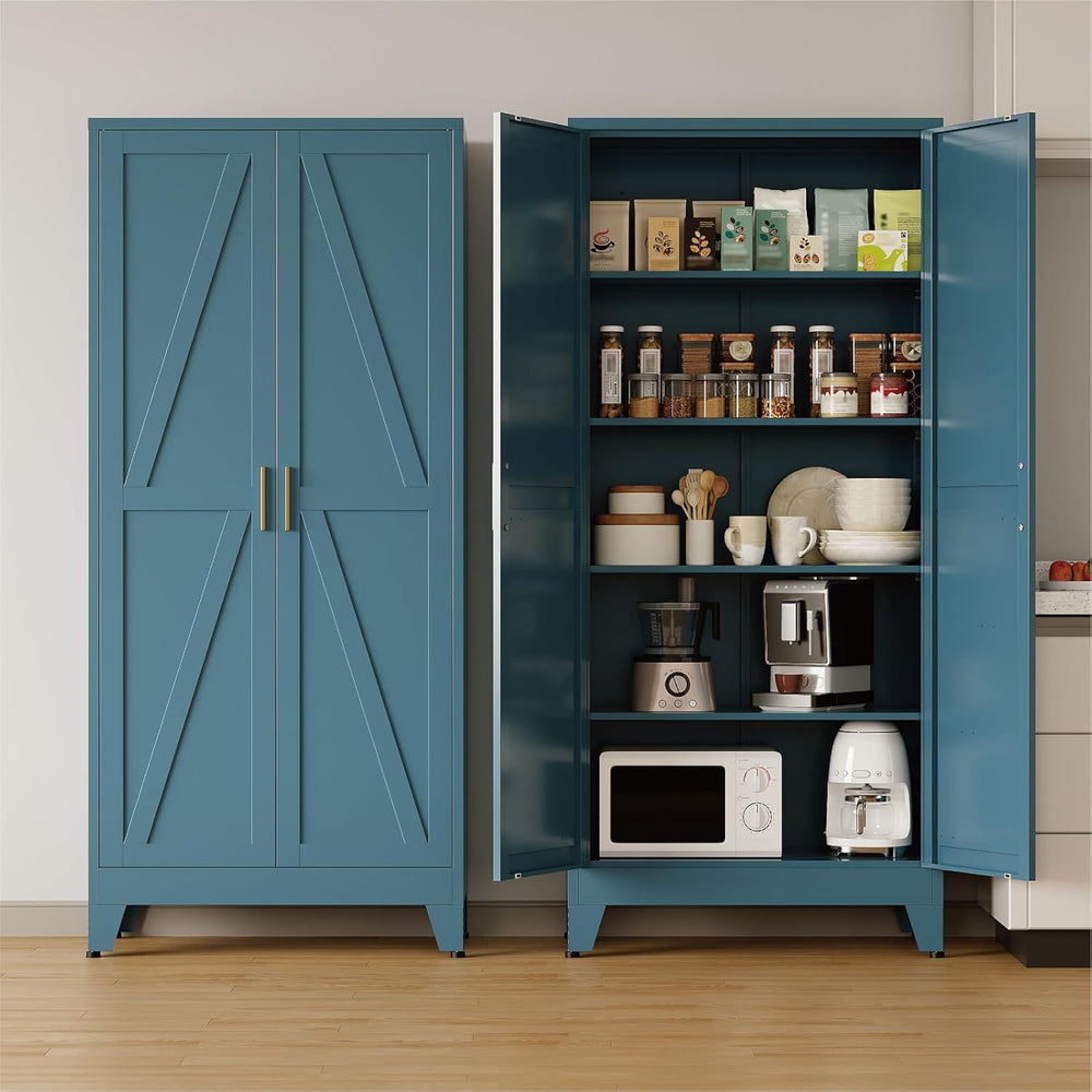 COFaR 71'' Tall Metal Storage Cabinet, Farmhouse Kitchen Pantry Cabin...