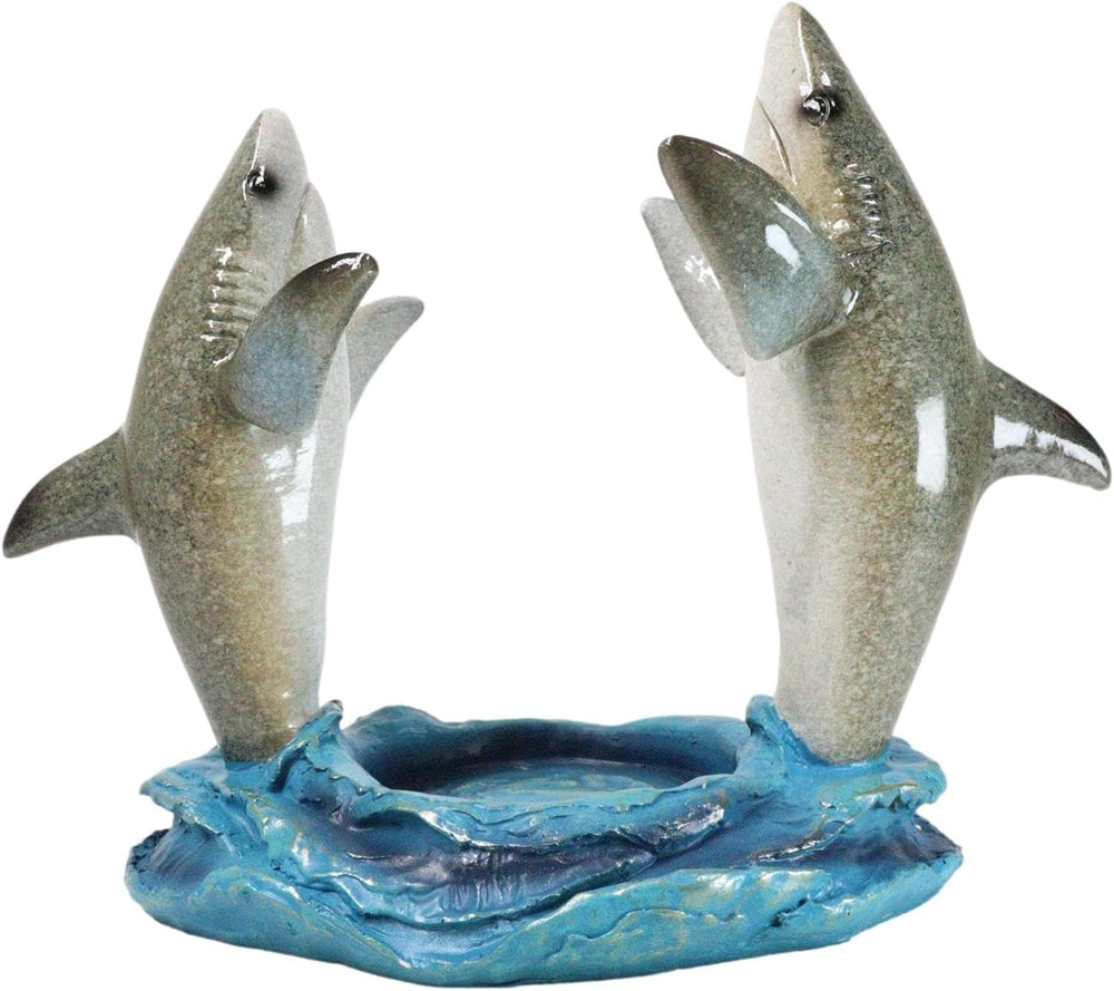 Ebros Gift Ocean Marine Byron Bay Terror Twin Great White Sharks Rising Above...