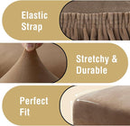 H.VERSAILTEX Velvet Dining Chair Covers Stretch Chair Covers for Dining Room Set of 4 Parson Chair Slipcovers Chair Protectors Covers Dining, Soft Thick Solid Velvet Fabric Washable, Camel