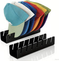 Hat Organizer for Baseball Caps, 2 Pack No Install Clear Acrylic Hat Rack, Hat Holder for 14 Baseball Caps Storage Organizer, Space Saving Closet Organizers and Storage (Black)