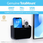 TotalMount Hole-Free Remote Holder – Eliminates Need to Drill Holes in Your Wall (Premium Black Holder for 2 or 3 Remotes)