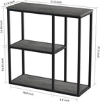 WOHOMO Console Table, 12 Inch Narrow Entryway Table with 3-Tier Storage Shelves 31.5 Inch Industrial Sofa Table Small Hallway Table for Living Room Grey