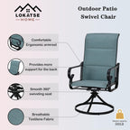 LOKATSE Home High Back Textilene Outdoor Patio Swivel Chair Set of 2, 360° Mesh Rocker, for Backyard, Patio, Lawn, Garden