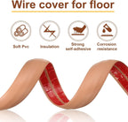 HARFINGTON 6ft Cord Cover Floor W0.6 x H0.33 Inner Channel PVC Hide Extension Cable Floor Wire Hider Wire Covers Protector for Prevent Cable Trips Cables Management, Grey