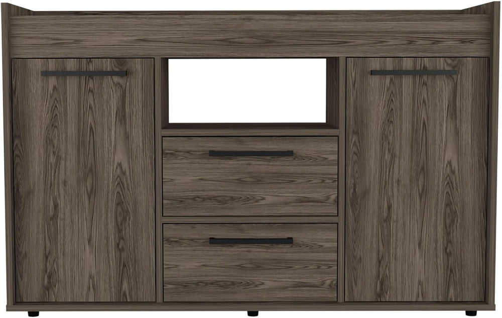 2-Drawer Sideboard Dark Walnut,Large Capacity Dining Cabinet,for Kitchen