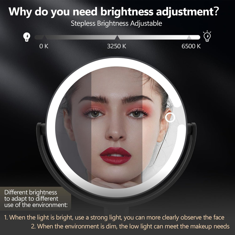 MIYADIVA Makeup Mirror with Lights, 30X Magnifying Mirror with Light and Touc...