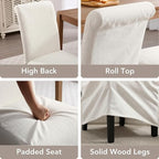 chairus Slipcovered Parsons Dining Chairs Set of 6, Upholstered Dining Room Chairs with Removable Linen Cover & High Back, Modern Farmhouse Wooden Side Kitchen Chairs, Beige