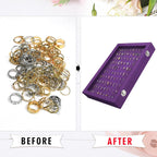 Ring Display Tray Organizer Box with Transparent Lid, 100 Slot Ring Holder Showcase For Store Display Jewelry Show Home, Ring Organizer For Jewelry Rings, Studs Earrings (Purple)