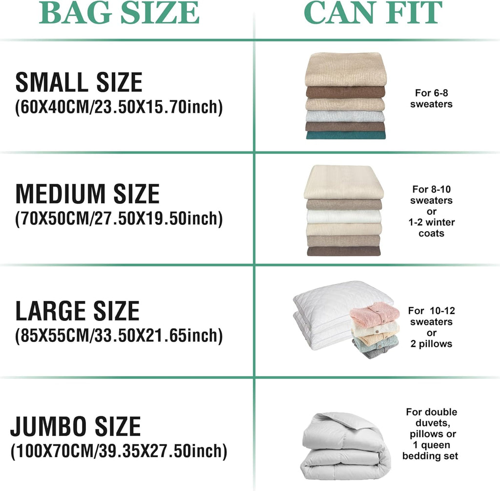 Vacuum Storage Bags with Electric Pump, 10 Large Space Saver Vacuum Seal Bags with Pump, Vacuum Sealer Compression for Clothes, Comforters, Blankets, Bedding