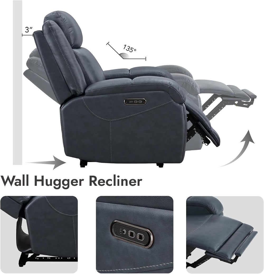Watson & Whitely Oversized Genuine Leather Power Recliner Chairs for Big ...
