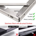 YUMORE Folding Shelf Brackets 8", Max Load: 300lb Heavy Duty Stainless Steel Collapsible Shelf Bracket for Table Work Bench, Space Saving DIY Bracket, Pack of 2