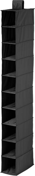 Honey-Can-Do 10-Shelf Hanging Shoe Organizer, Black - Closet Storage Rack for Shoes, Accessories & Clothes, Space Saving