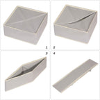 DIOMMELL Foldable Cloth Storage Box Closet Dresser Drawer Organizer Fabric Baskets Bins Containers Divider for Clothes Underwear Bras Socks Clothing,Set of 4 Grey 400