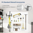 Slatwall Panel 4 FT x 4 FT, Interlocking Slat Wall Paneling, Wall Mounted PVC Wallpanel, Suitable for Garage Storage and Organizer, Slatwall Board, Shelves - White