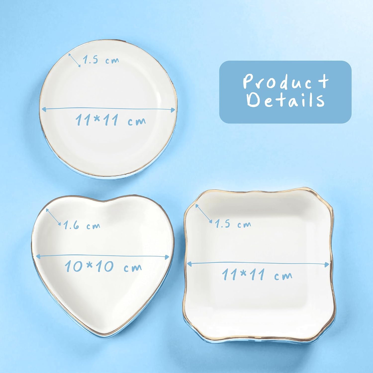 Personalized Ring Dish Engagement Gift for Couples - Custom Ceramic Jewelry Tray for Bride, Her, Women & Friends - Monogrammed Wedding Gifts, Trinket Dish for Rings and Earrings, Bridal Shower Gift