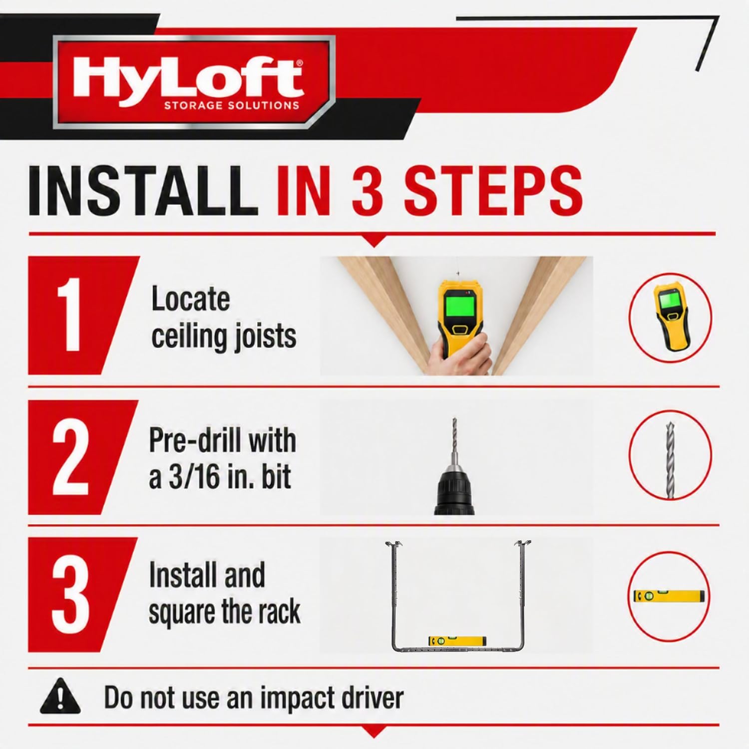 HyLoft Adjustable Garage Ceiling Mount Storage Rack Kit, Ceiling Shelving Mounts, 34 in. x 26 in., 80844-10, Hammertone