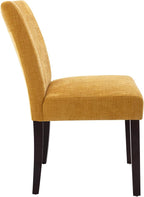 Watson & Whitely Upholstered Dining Chairs Set of 4, Fabric Armless Dining Room Chairs with Solid Wood Legs & Back Side Chair for Kitchen, Living Room, Restaurant, Bright Yellow