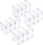 YAGELI Clear Acrylic Purse/Handbag Organizer - 3 Sections Divider for Closet Storage - Sturdy Organizer Rack for Purses, Handbags, and Clutches (4Pack-3Sections)
