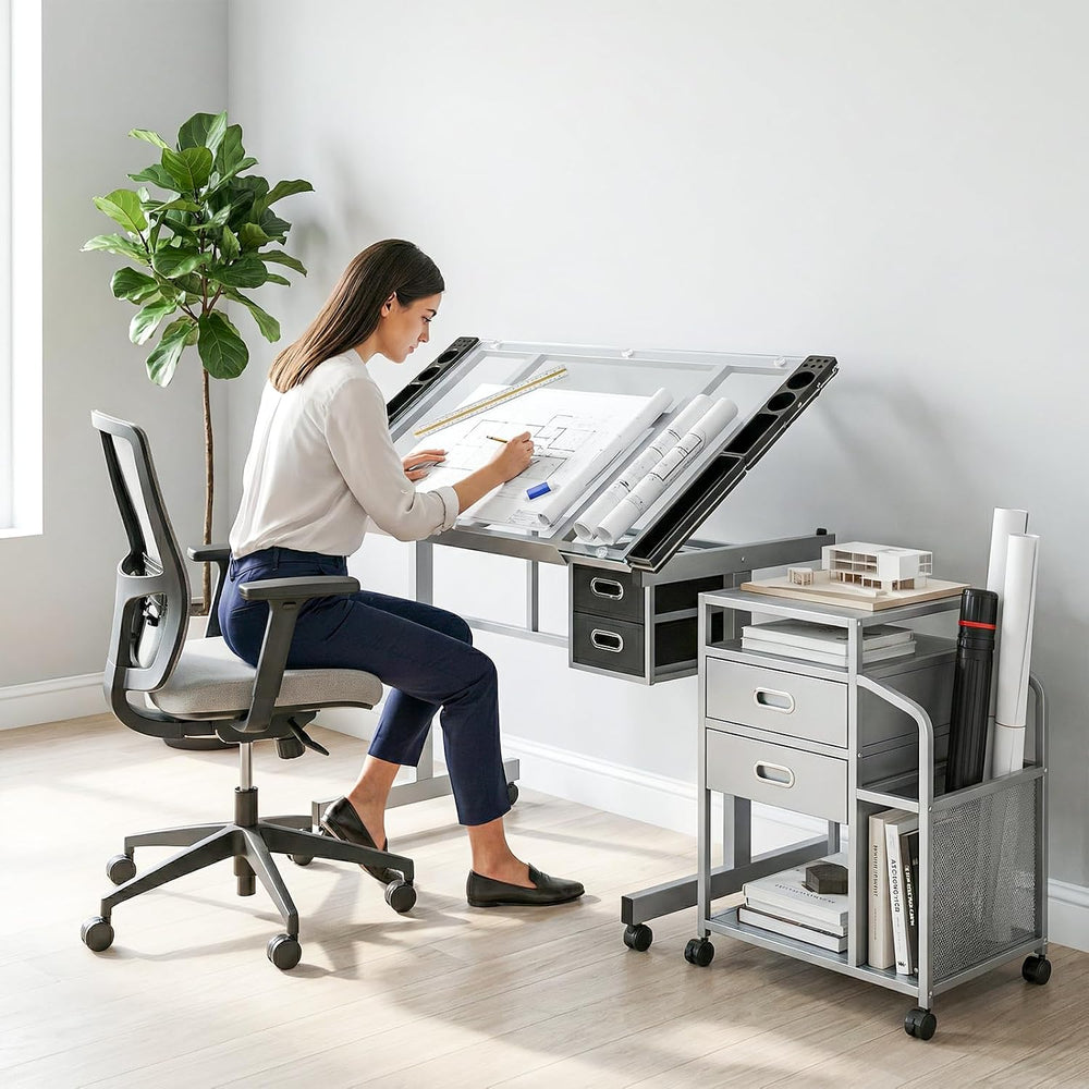 Magshion Drafting Table Adjustable Drawing Table | Art Craft Desk with 0-65° ...